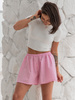Bawełniane krótkie SPODENKI szorty w kratkę baby pink X210 k01