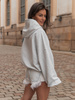 Bawełniany ZESTAW oversize: BLUZA z kapturem X150 + krótkie SPODENKI X53