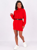 Sweter sukienka z golfem oversize czerwony k06