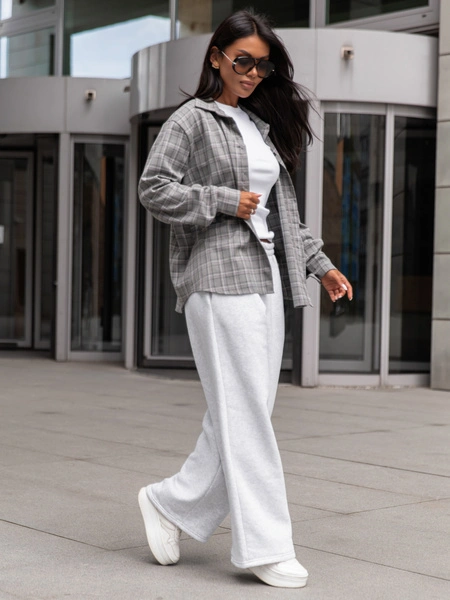 Oversizowa KOSZULA w kratę szarą wzór 6 X363