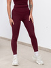 FITNESS / SIŁOWNIA / JOGA dopasowane SPODNIE legginsy z wysokim stanem bordowe F102