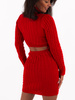 Sweter sukienka mini z wycięciem na plecach czerwona 33042