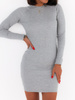 Bawełniana dopasowana sukienka mini z prążka szara c174 k01