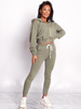 Dres komplet bluza na zamek+spodnie khaki d017 k01