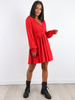 ROZKLOSZOWANA KOPERTOWA SUKIENKA czerwona A240 k01