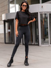 Obcisłe klasyczne LEGGINSY z lycry z efektem push up czarne X362