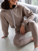 Komplet krótka bluza dresowa i legginsy z prążka cappuccino c461 k01