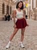 Bawełniane dresowe krótkie SPODENKI szorty bordowe X171
