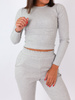 Dres komplet bluzka+spodnie z prążka szary b3 k01