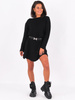 Sweter asymetryczna sukienka oversize czarny k05