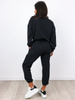 Dresowy komplet bluza + spodnie o luźnym kroju czarny a267 k01