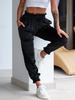 Luźne spodnie joggery z miękkiego weluru czarne D270 k01