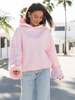 Viralowa Dresowa bawełniana BLUZA z kapturem oversize szeroka baby pink E644