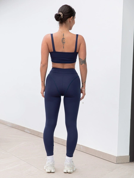 FITNESS / SIŁOWNIA / JOGA krótka BLUZKA – stanik sportowy na ramiączkach navy blue F105