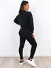 Swetrowy komplet bluza + dopasowane spodnie czarny t12