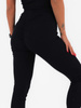 Bawełniane legginsy z prążka push up czarne c169 k01