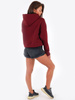 KRÓTKA DRESOWA BLUZA KANGURKA Z KAPTUREM bordowa B166 k01