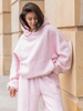 Viralowa Dresowa bawełniana BLUZA z kapturem oversize szeroka baby pink E644