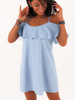 Sukienka hiszpanka opuszczana na ramiona baby blue c314 k01