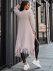 Wełniany SWETER KARDIGAN z frędzlami cappuccino S155 k01