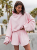 Bawełniane dresowe asymetryczne krótkie SPODENKI szorty baby pink X53