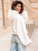 Viralowa Dresowa bawełniana BLUZA z kapturem oversize szeroka ecru E644