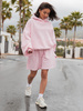 Dresowe bawełniane SPODENKI SZORTY dłuższe baggy baby pink X50