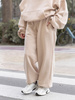Dresowe bawełniane SPODNIE baggy beżowe E643