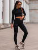 Dopasowane bawełniane SPODNIE LEGGINSY push up czarne D525 k01