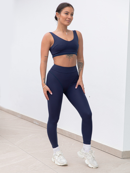 FITNESS / SIŁOWNIA / JOGA krótka BLUZKA – stanik sportowy na ramiączkach navy blue F105