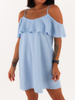 Sukienka hiszpanka opuszczana na ramiona baby blue c314 k01