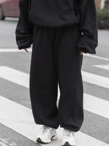 Dresowe bawełniane SPODNIE baggy czarne E643