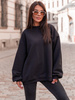Bawełniana dresowa BLUZA bez kaptura oversize czarna E448 k01