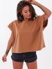 Luźna bawełniana bluzka oversize camel b131 k01