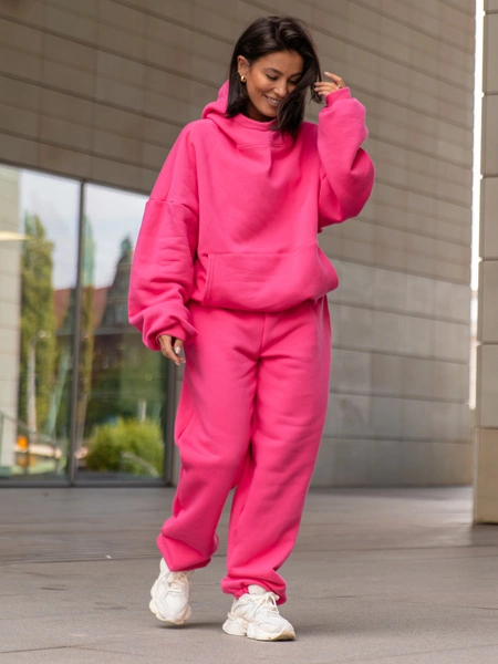 Dresowe bawełniane SPODNIE  ze ściągaczami różowe X32 k01