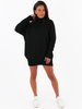 Sweter z golfem , tunika mini sukienka splot w warkocze czarna k264