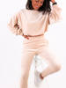 Komplet luźna bluza i spodnie welurowy dres beżowy c353 k01