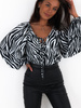 Body elegancka koszula sexy dekolt zebra c601 k01