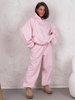 Dresowe bawełniane SPODNIE baggy baby pink E643