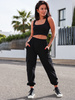 KOMPLET bawełniany dresowe spodnie bojówki i top na ramkach czarny D201 k01