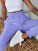 Luźne spodnie joggery z miękkiego weluru liliowe D270 k01