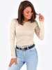BLUZKA KLASYCZNE BODY BASIC beżowe B164 kk01