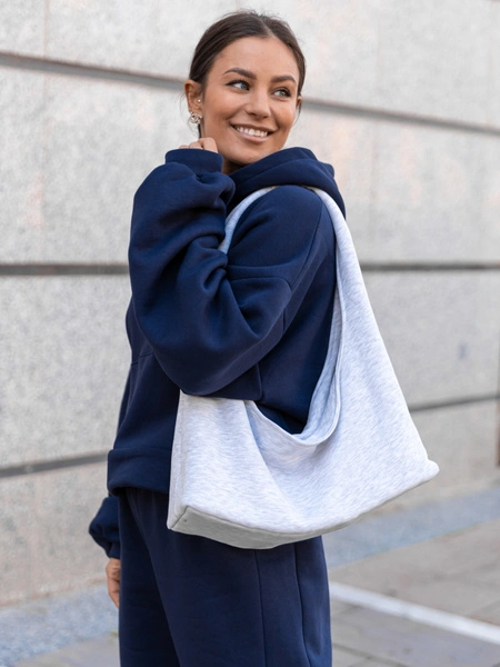 Sportowa TOREBKA z bawełnianego materiału szary melanż F107