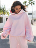 Viralowa Dresowa bawełniana BLUZA z kapturem oversize szeroka baby pink E644