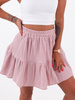 MUŚLINOWA ZWIEWNA MINI SPÓDNICA brudny róż B106 kk01