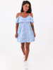 Sukienka hiszpanka z falbanką ala jeans niebieska b82 k01