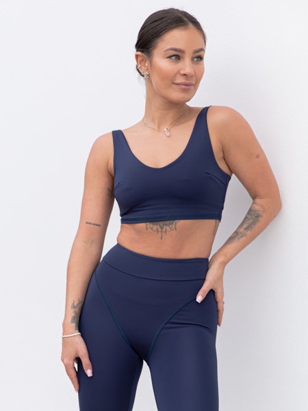 FITNESS / SIŁOWNIA / JOGA krótka BLUZKA – stanik sportowy na ramiączkach navy blue F105