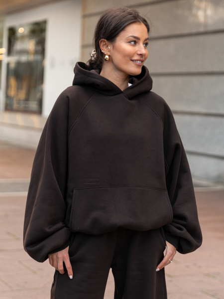 Dresowy ZESTAW: BLUZA z kapturem oversize z raglanowymi rękawami X509 + Bawełniane SPODNIE baggy ze ściągaczami i przeszyciami X510