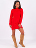 Sweter dopasowana sukienka warkocze oversize czerwony k08