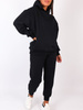 Dresowy komplet bluza kangurka + luźne spodnie czarny b29 k01